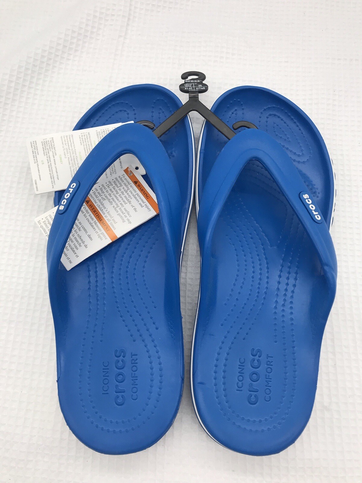 Crocs Bayaband Flip Flops Sandals Sz Mens 8 Womens 10 Robin Blue Lightweight