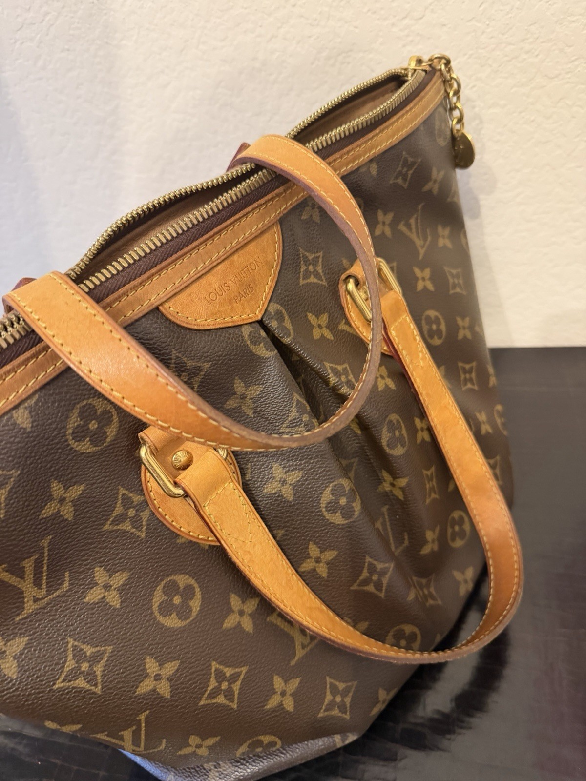 Louis Vuitton Monogram Palermo PM Handbag M40145 Brown 2-way bag