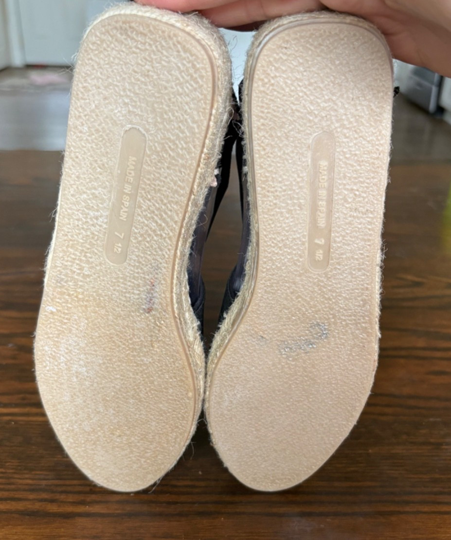 NEW Ladies Black PICON Espadrille Leather Sandals Hand Made in Spain Sz 7.5 – S2