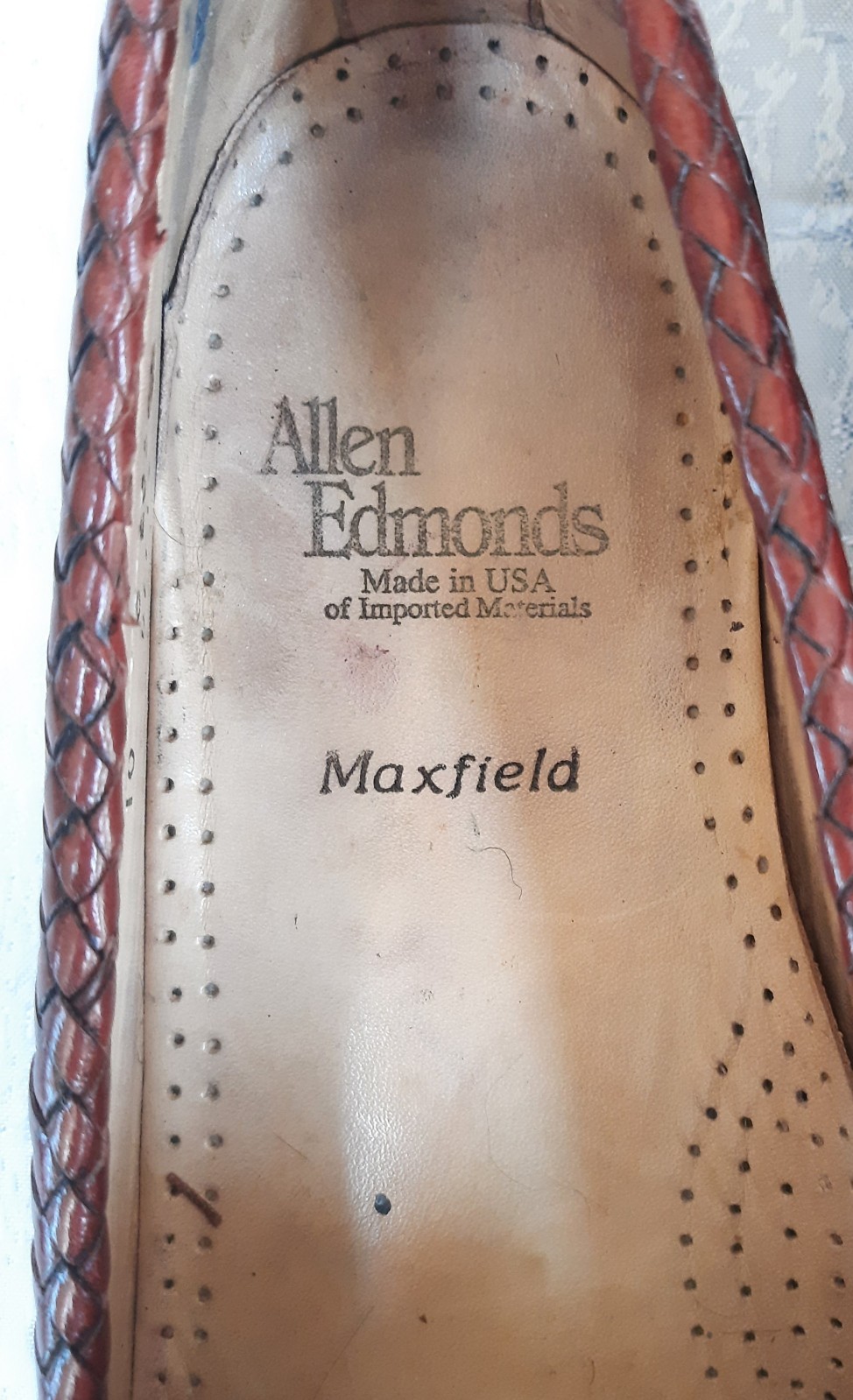 Allen Edmonds Maxfield Burgundy 10 C