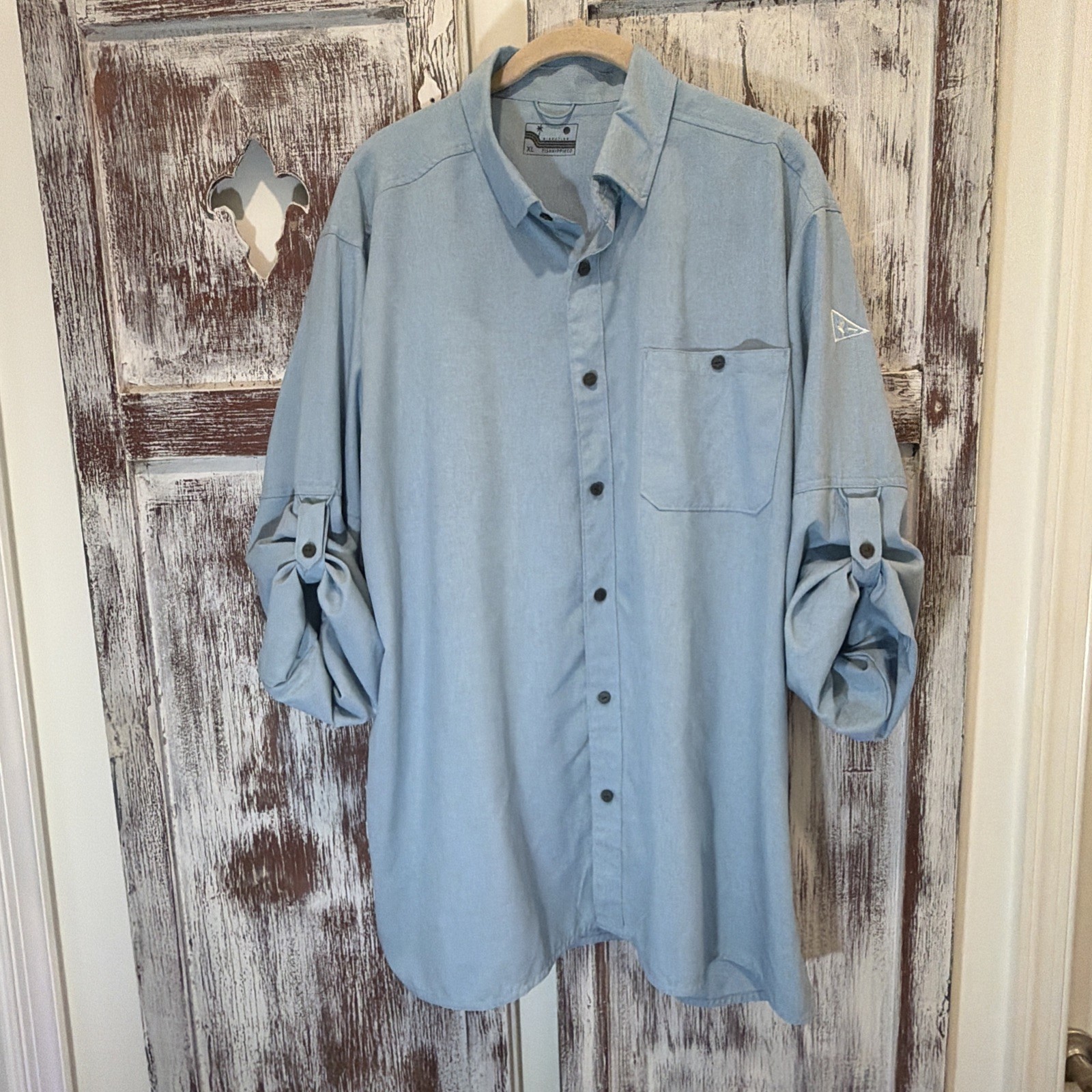 Fish Hippie🌟Men SZ~XL Performance Outdoor Button/Roll~Tab Long~Sleeve Shirt💥