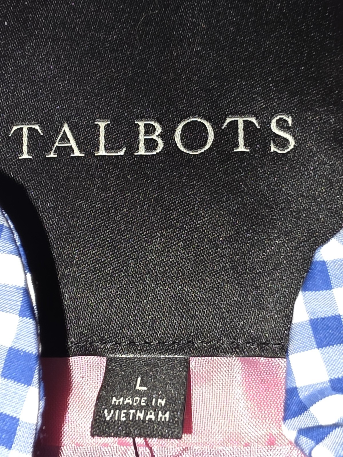 NWT Women’s TALBOTS Quilted Blue White Gingham Puffer Vest Jacket Lightweight L