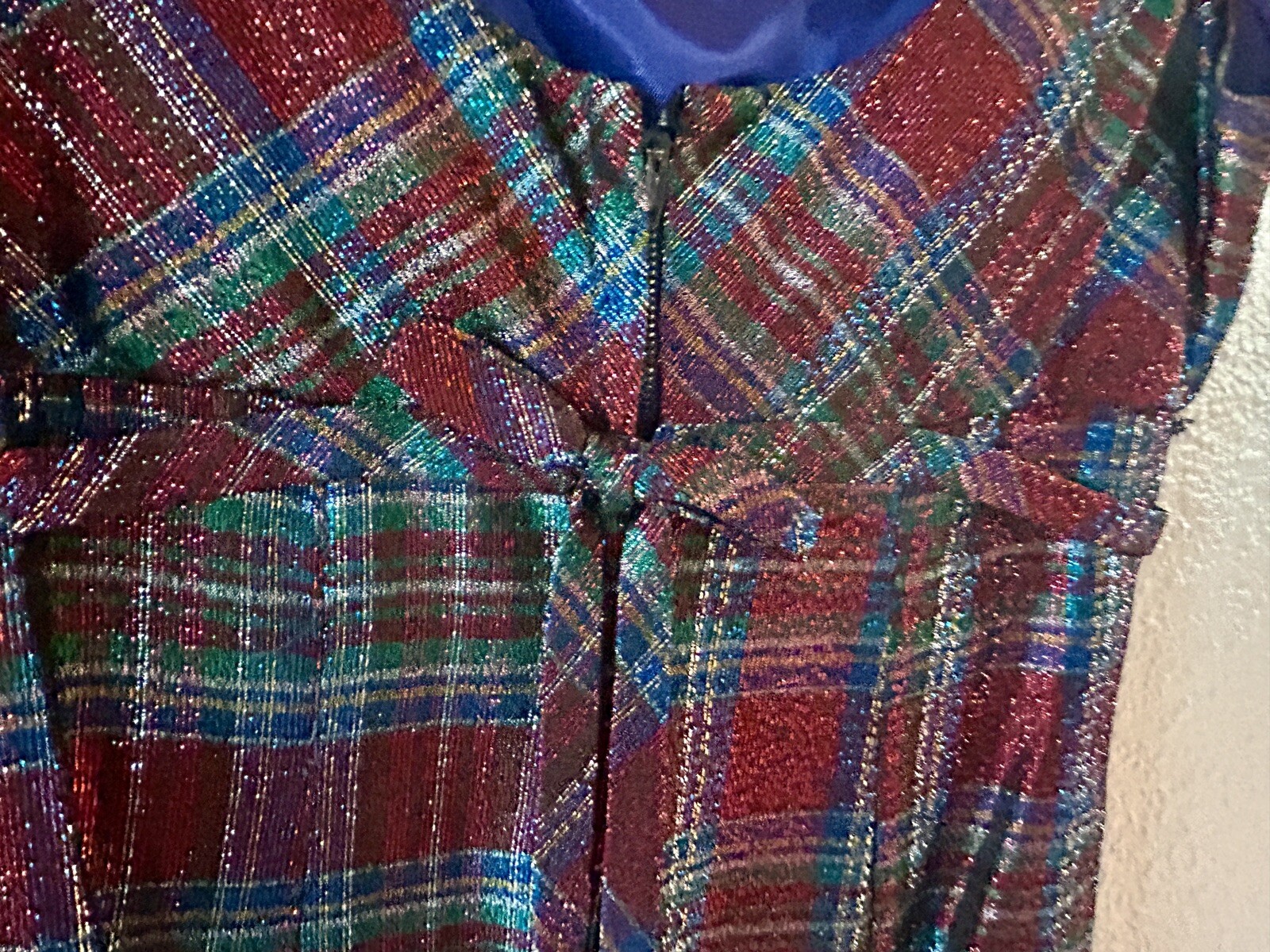 Vintage 50s Peter Robinson Plaid Empire Waist Holiday Party Dress US Size 4