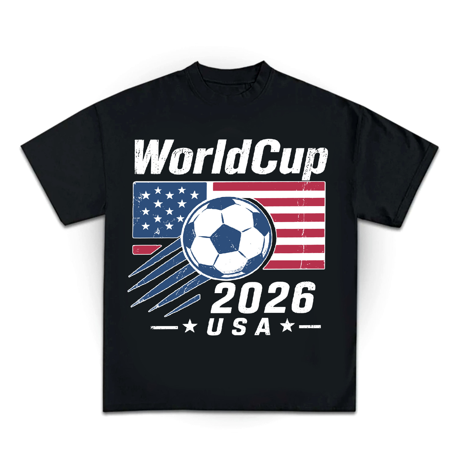 Retro USA 2026 Soccer Shirt, American Flag Football Graphic Unisex T-shirt Y2k