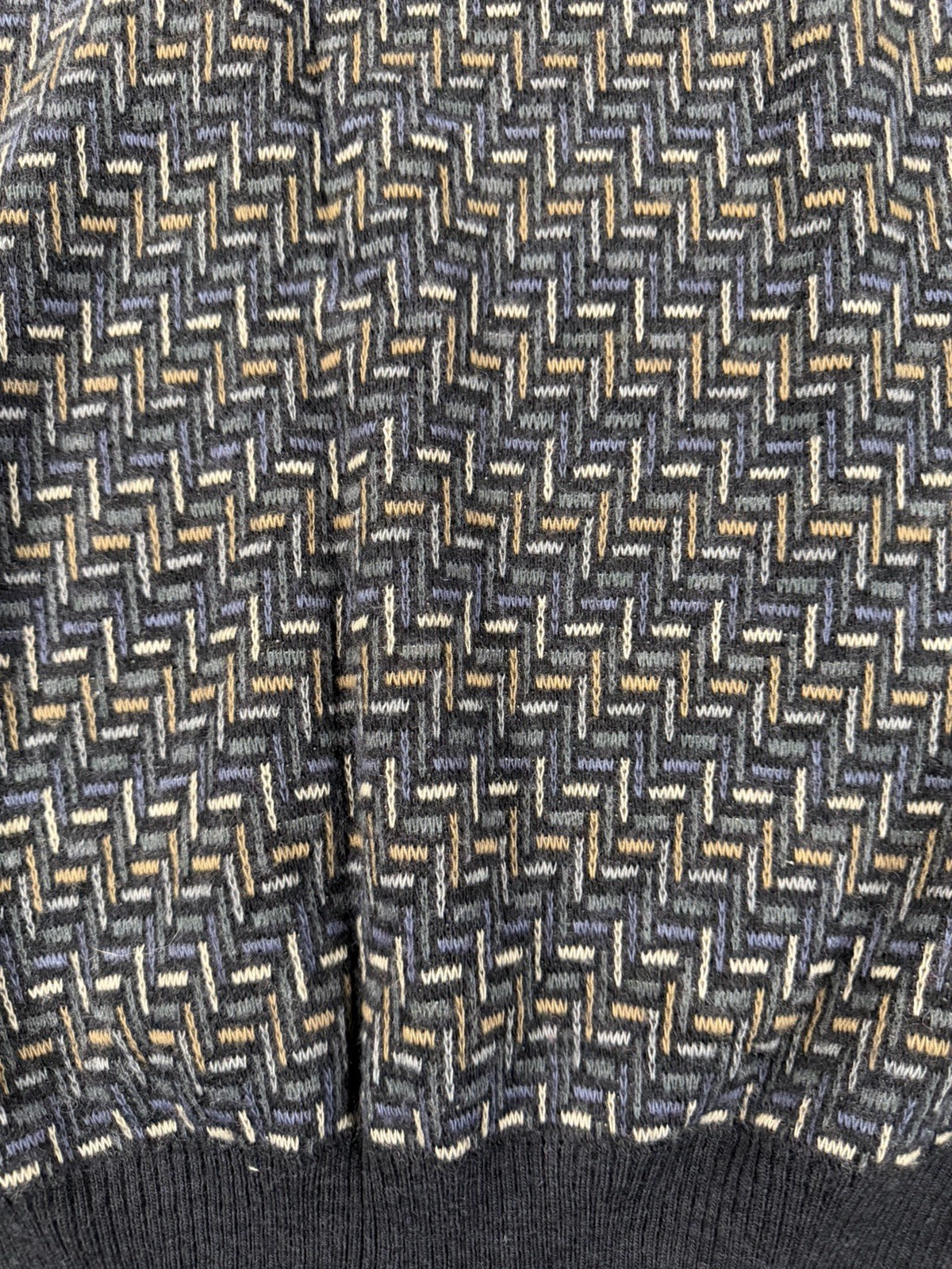 Vintage Florence Tricot Mens Sz L Sweater Multicolor Geometric Grandpa 80s 90s