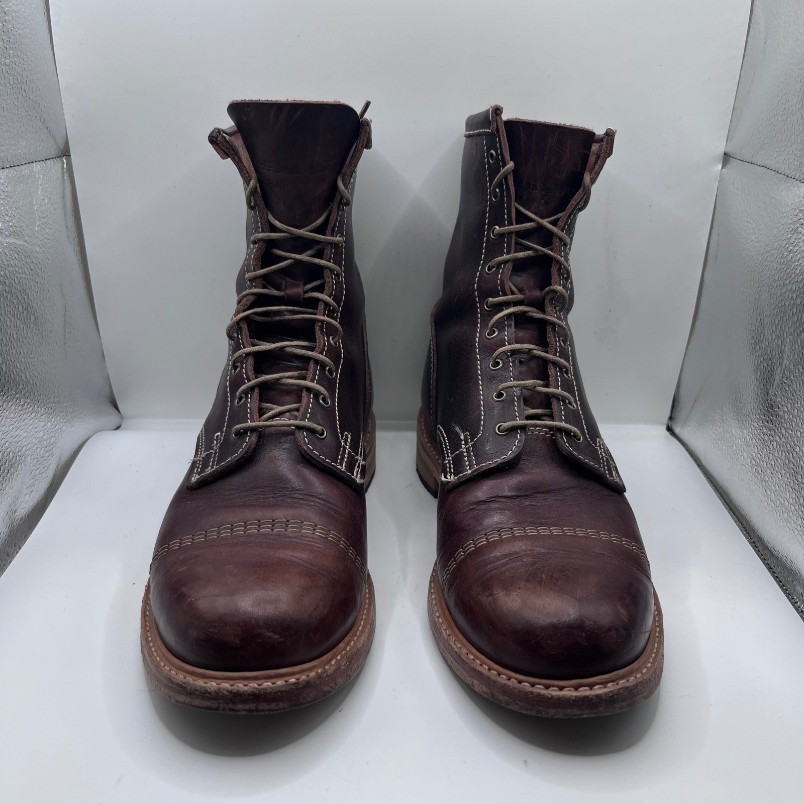 VTG Timberland Boot Company Coulter Cap Toe Boots Mens 9 Brown Leather Made USA