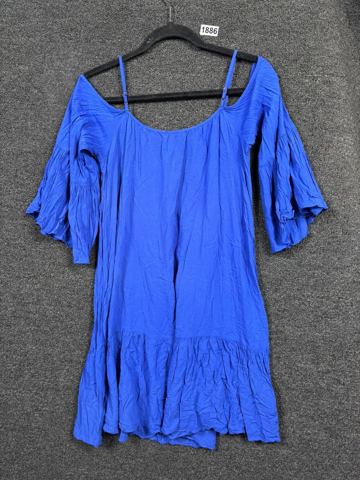 Lilly Pulitzer Alanna Open Shoulder Mini Dress Womens Size XXS Blue Bomber Boho