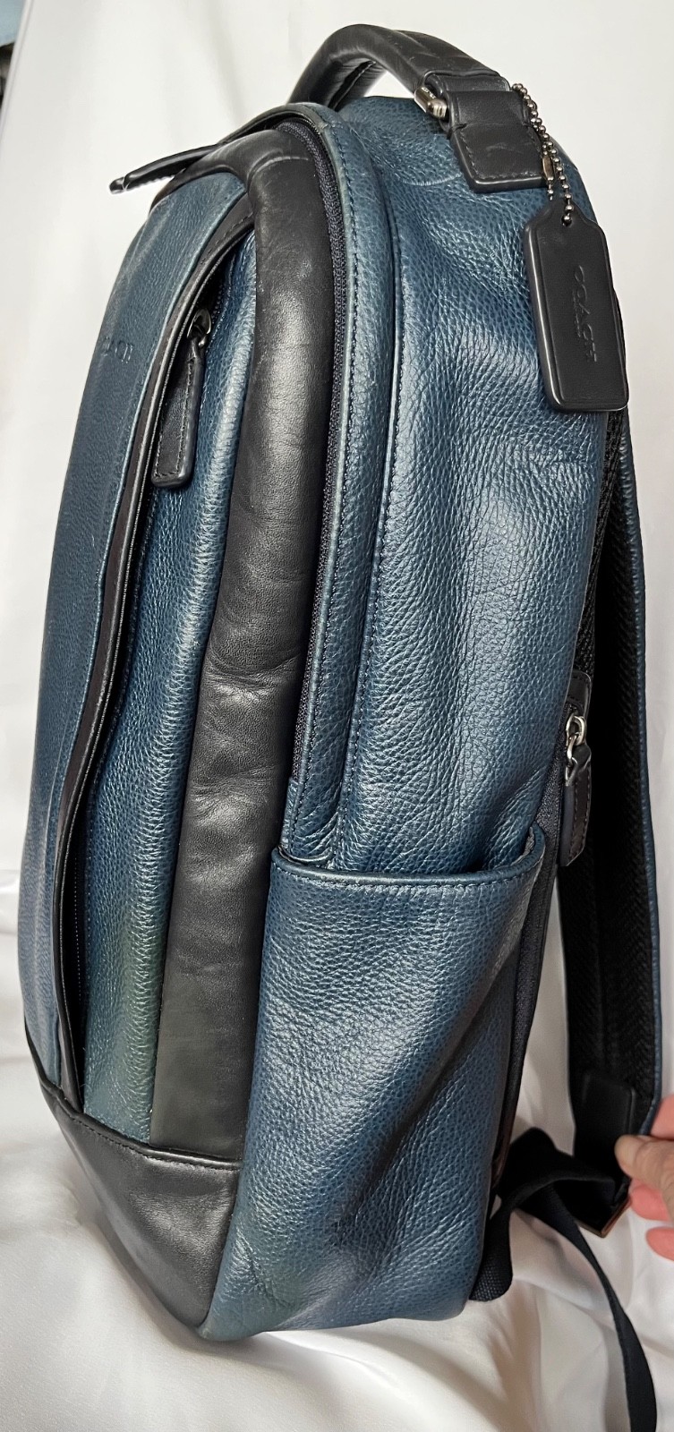Coach Camden Leather Backpack Blue & Black F71060 Excellet! Unisex