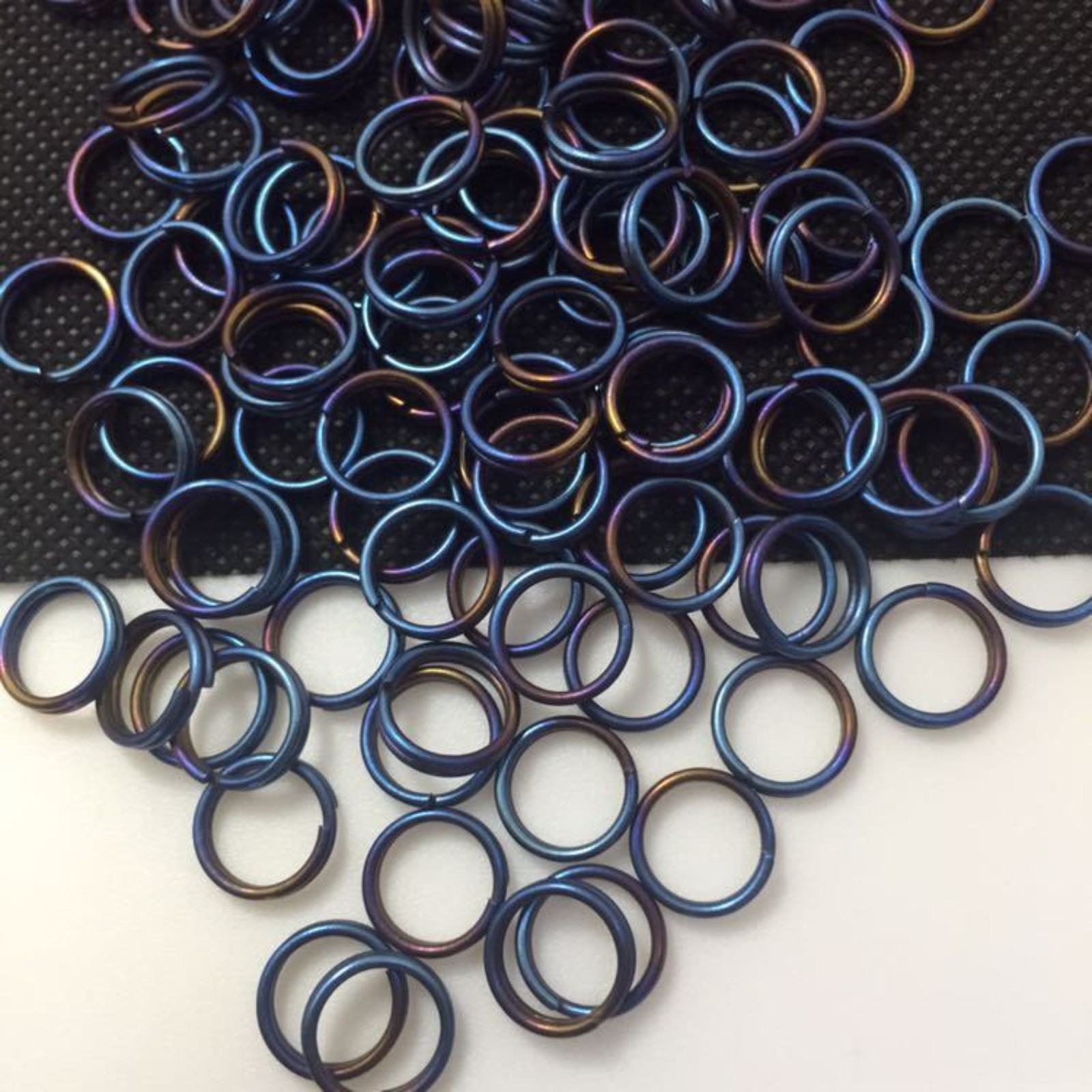 10pcs 10/12/14mm Titanium Alloy Circle Key Ring Hanging Split Ring Keychain