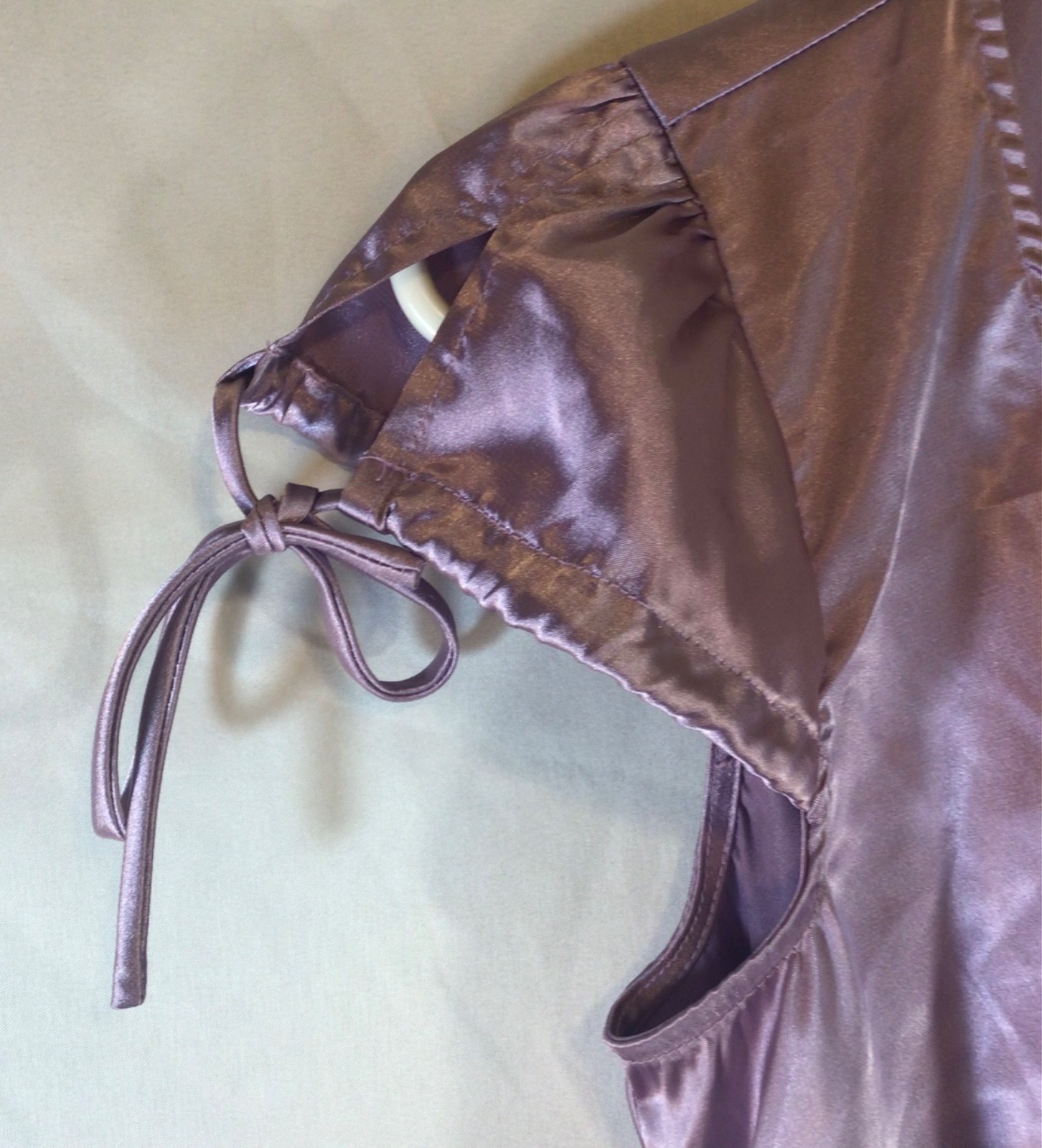 iz buyer satian top purple medium fitted ruched romantic y2k fairycore coquette