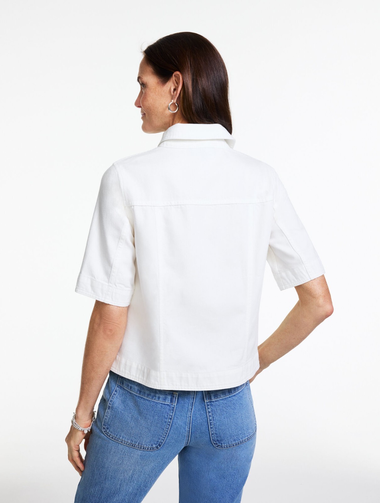 Short Sleeve Jean Jacket at Talbots, NWT $119, All size, color RED POP