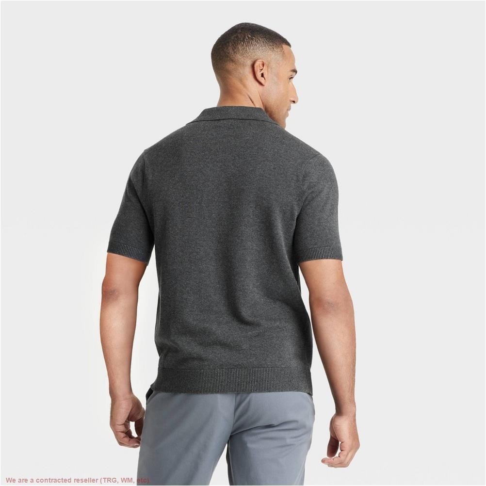 Men’s Short Sleeve Johnny Sweater – Charcoal Gray M *SEE DEAL!!!*