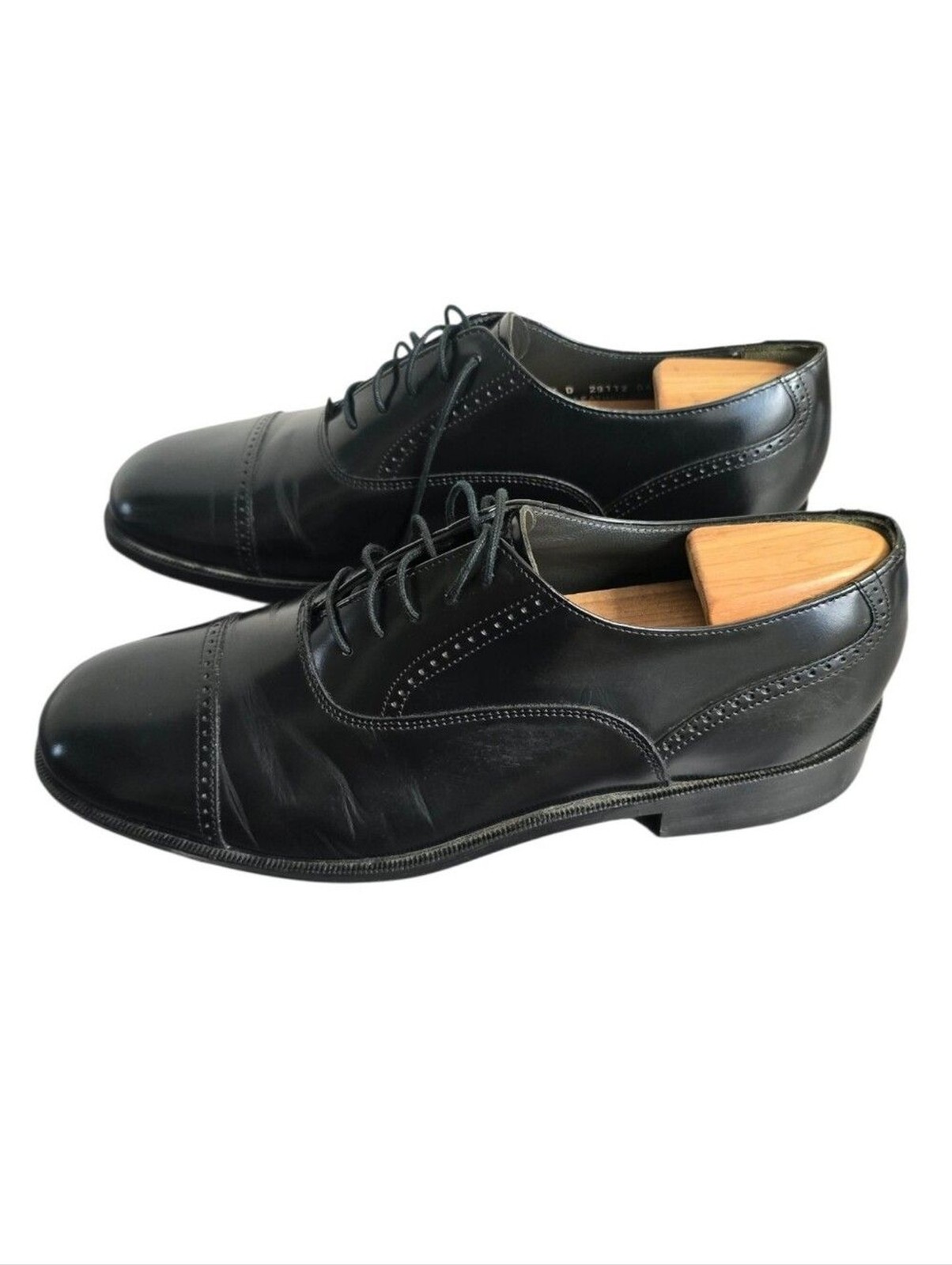 Bostonian Black Cap-Toe Leather Oxford Dress Shoes