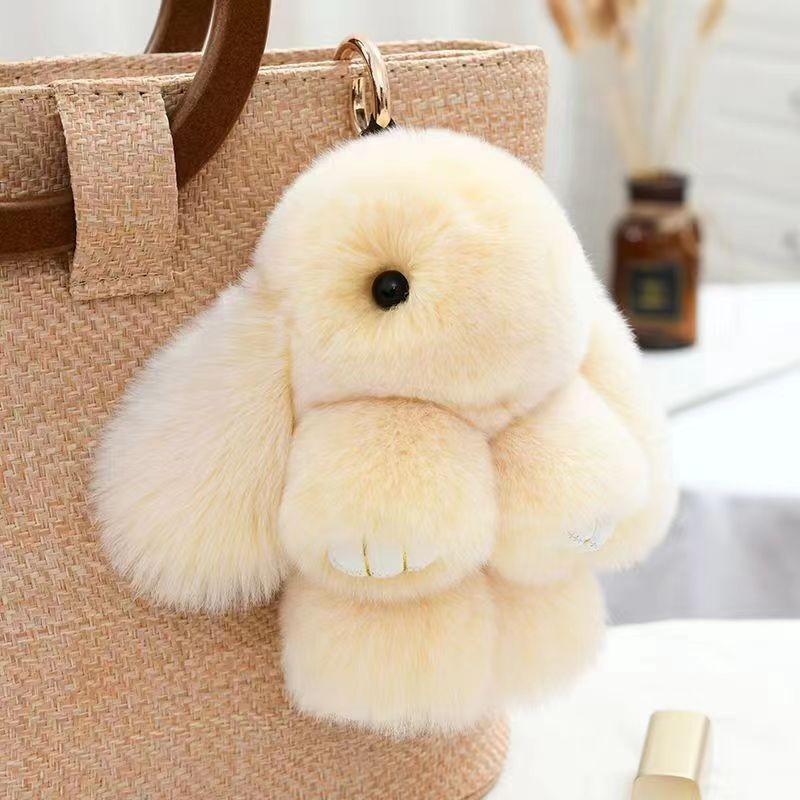 Cute Charm Key Chain Bag pendant Plush Bunny Toy Rabbit Fur Doll Gifts Keychain