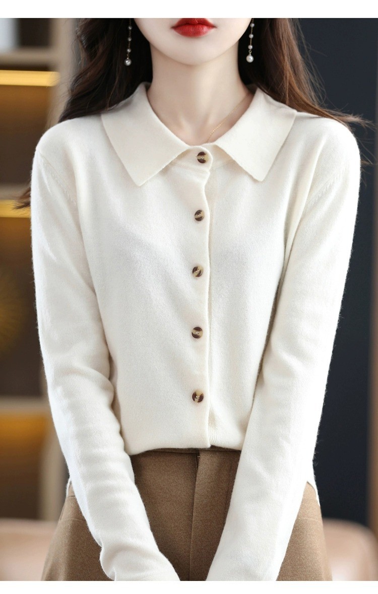 Cowl Neck 100% Cashmere Cardigan – Women’s Soft Long Sleeve Warm Sweater Hot