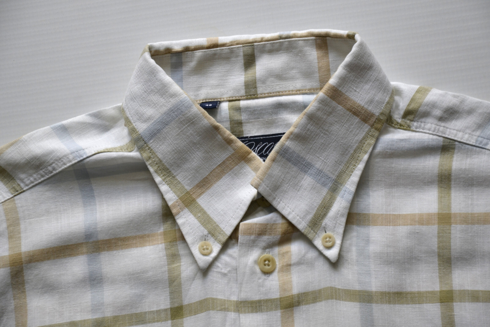 Oscar of Sweden men’s shirt men’s summer shirt size 40 short sleeve check/check