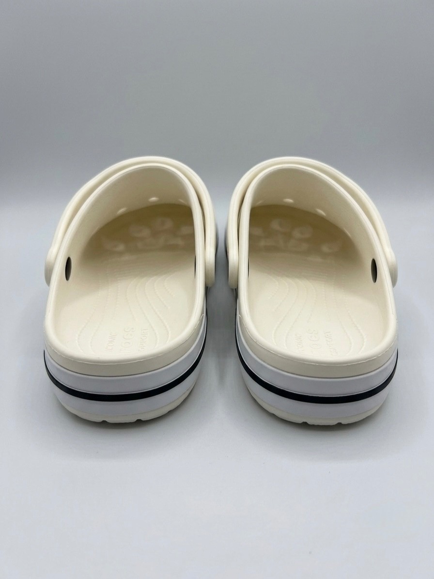 Size 12 – Crocs Men’s Bayaband Clog White Navy Slides Shoes
