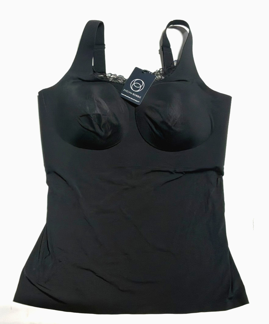 Evelyn & Bobbie~Lace Trimmed V-Neck Seamless Bra Cami Choose Size & Color