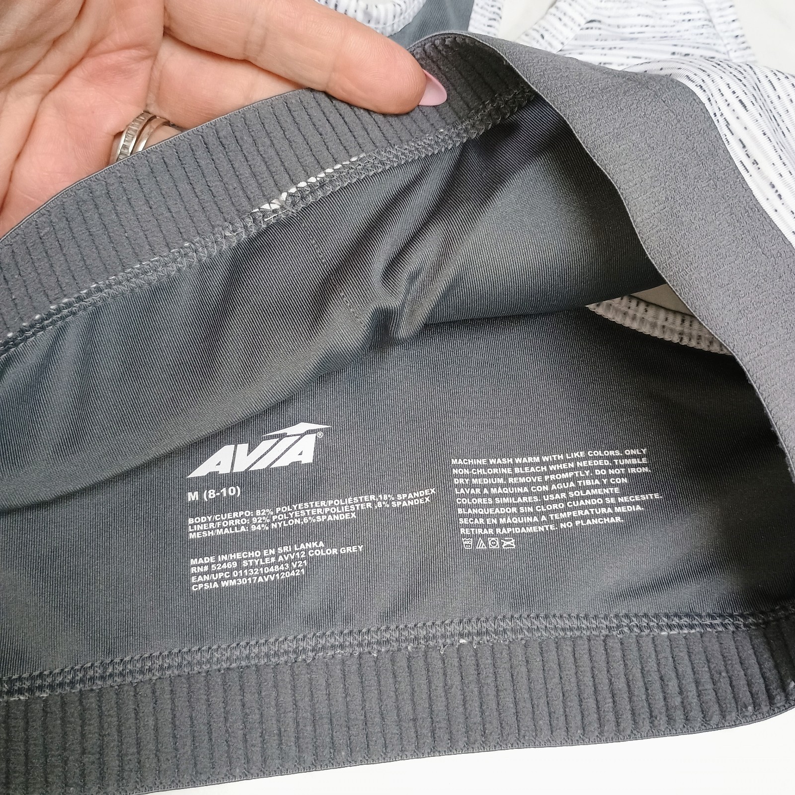 Avia Women’s Racerback Sports Grey Bra Medium Support Size M New Without Tags