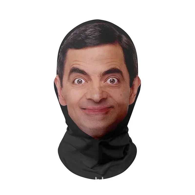 3D Mr Bean Face Mask Realistic Printed Stretch Mesh Costume Fancy Dress Unisex