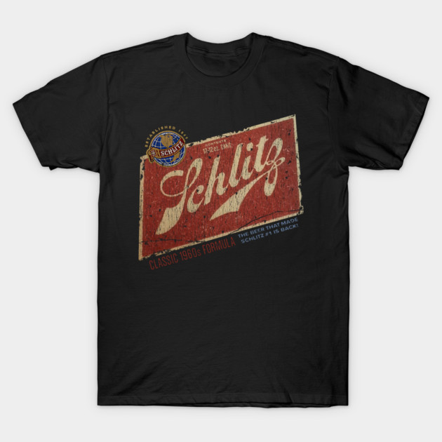 Vintage Schlitz Beer Style T-Shirt Retro 1960s Milwaukee Brewery Graphic Tee
