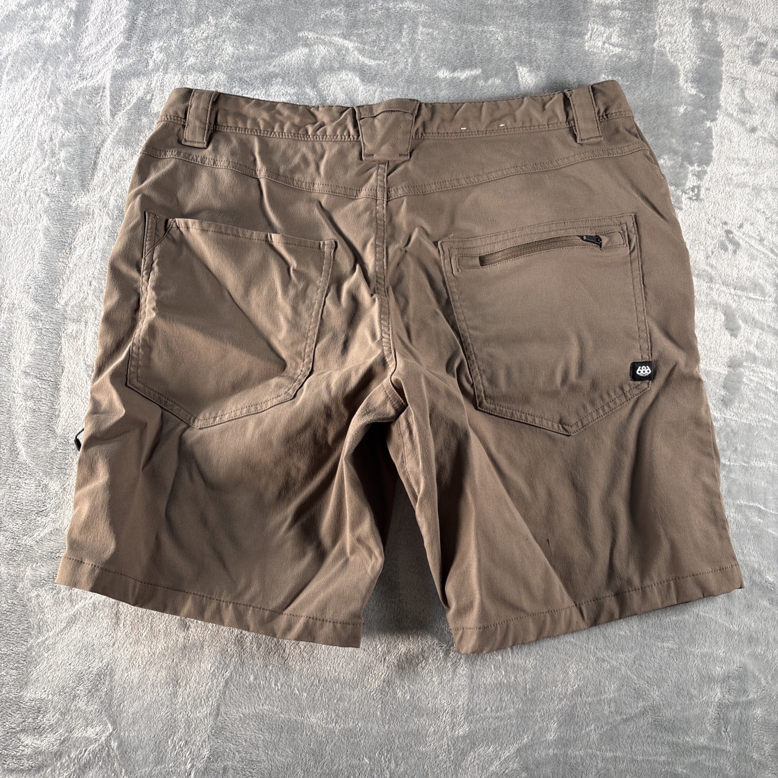 686 Everywhere Shorts Mens 32 Brown Chino Athleisure Performance Hybrid Gorpcore