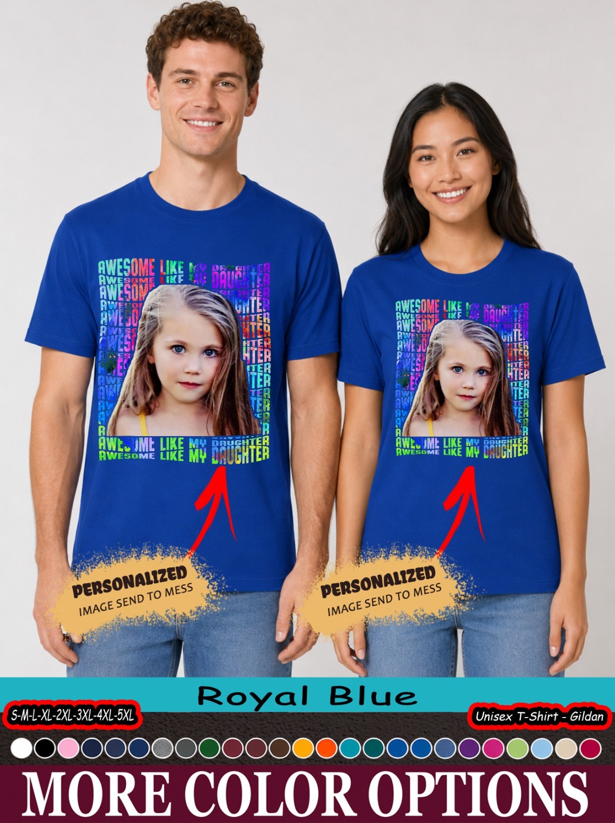Custom Photo Proud Father Awesome Like My Daughter Shirt, Dad Appreciation Tee