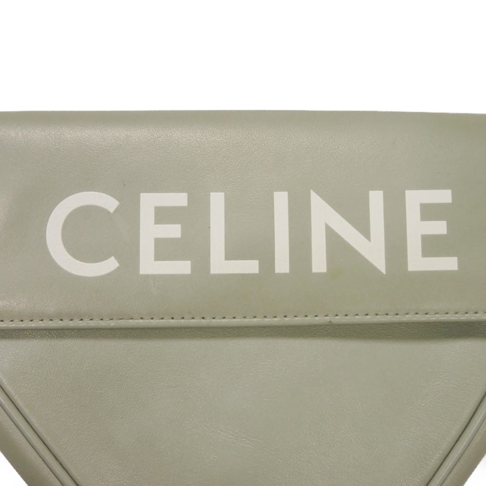 CELINE logo print triangle bag 195903DCS.10PG Shoulder Bag Smooth Calfskin…