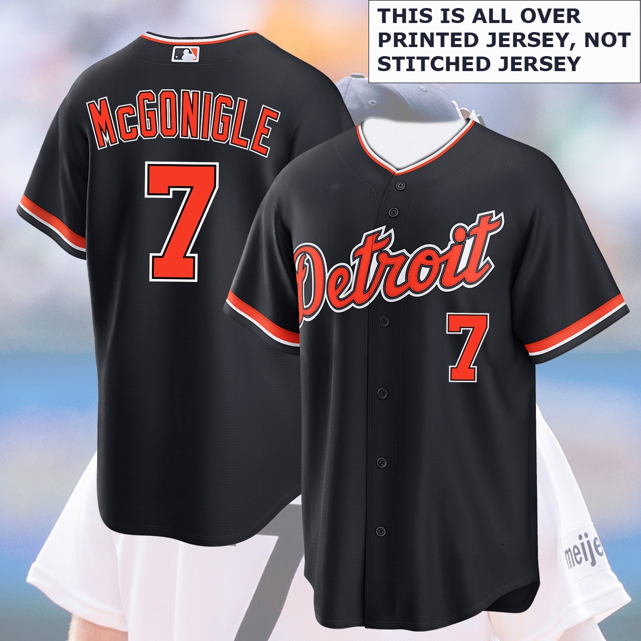 🔥NEW – Kevin #7 McGonigle Detroit Baseball Name & Number Player Print Gift Fan