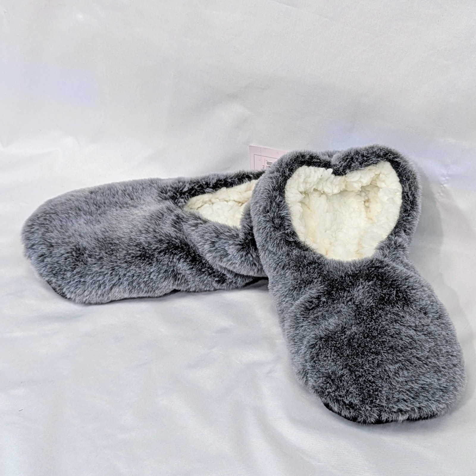 Auden Women’s Faux Fur Slipper Socks M/L 8-10 Grippers Shearling Lined NEW