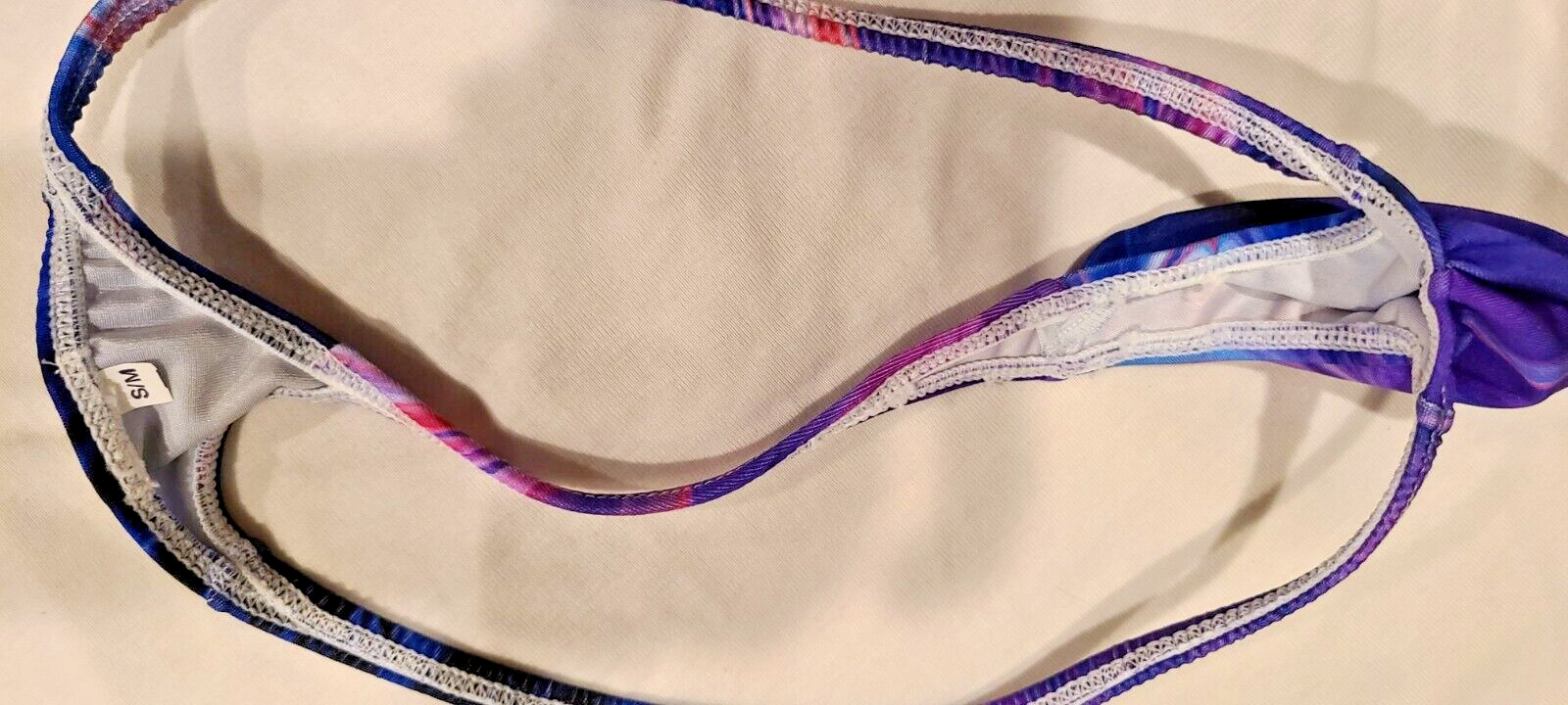 USA SELLER MENS SEXY BLUE/PURPLE SWIRL GRAPE SMUGGLERS MICRO THONG-(L/XL 34-38)