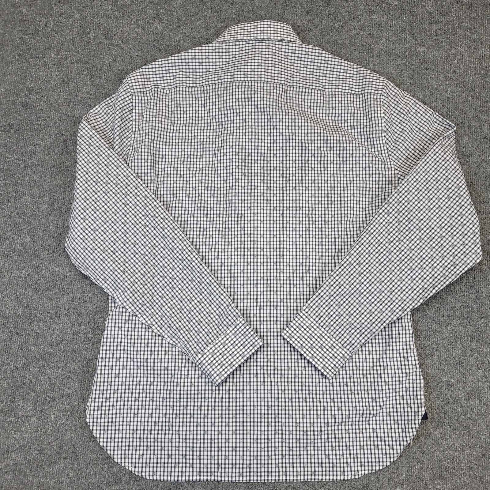 7D 7Diamonds Shirt Mens Large Button Up Geometric Grid Cotton Spread Collar