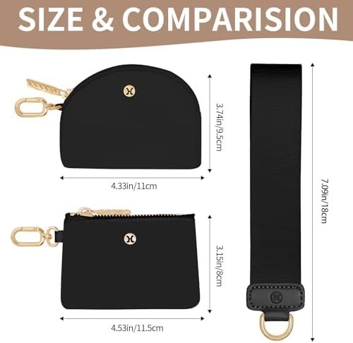Lulemon Style Yoga Key Wallet Wristlet Dual Pouch Buckle Bag with Wrist Pro