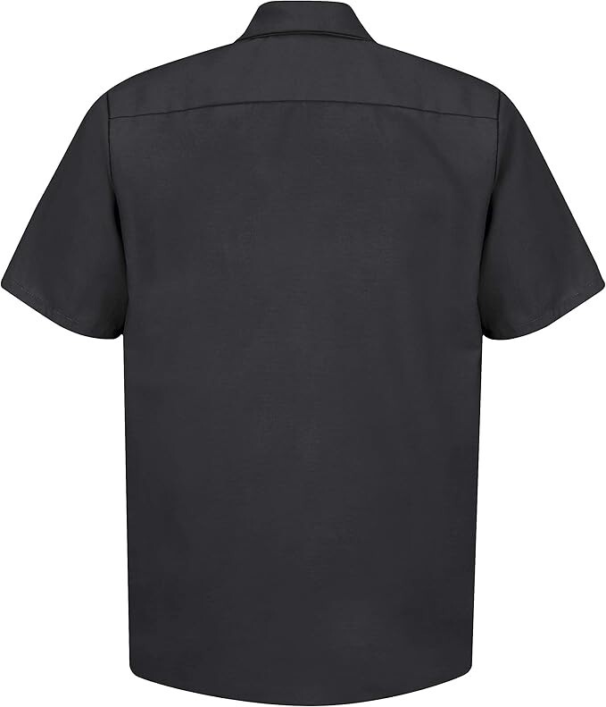 Red Kap Men’s Industrial Work Shirt, Regular Fit, Short Sleeve, Black