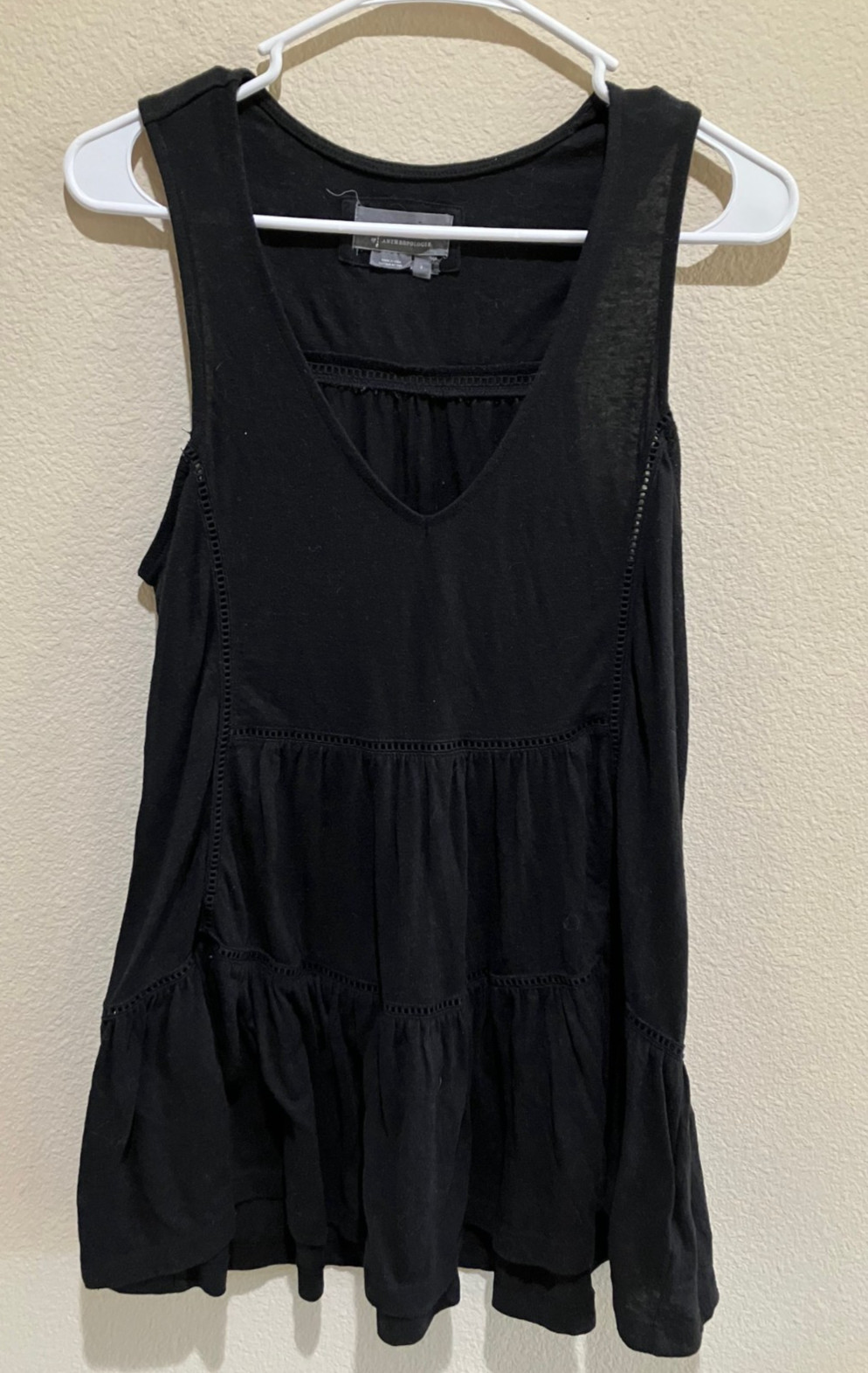 Anthropologie Swing Tank Top Oversized Tunic Babydoll Boho Chic Size S