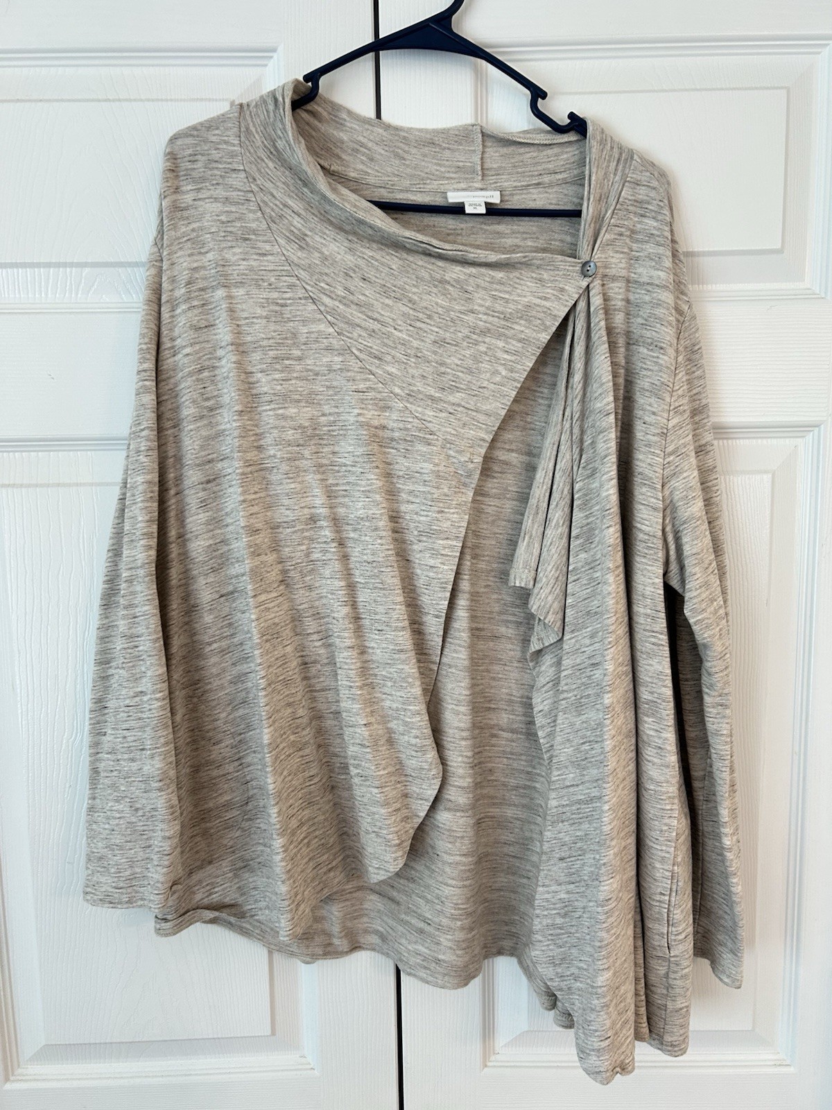 NWOT J.Jill Purejill Women’s Beige Wrap Button Pima Tunic Blouse Shirt Size XL