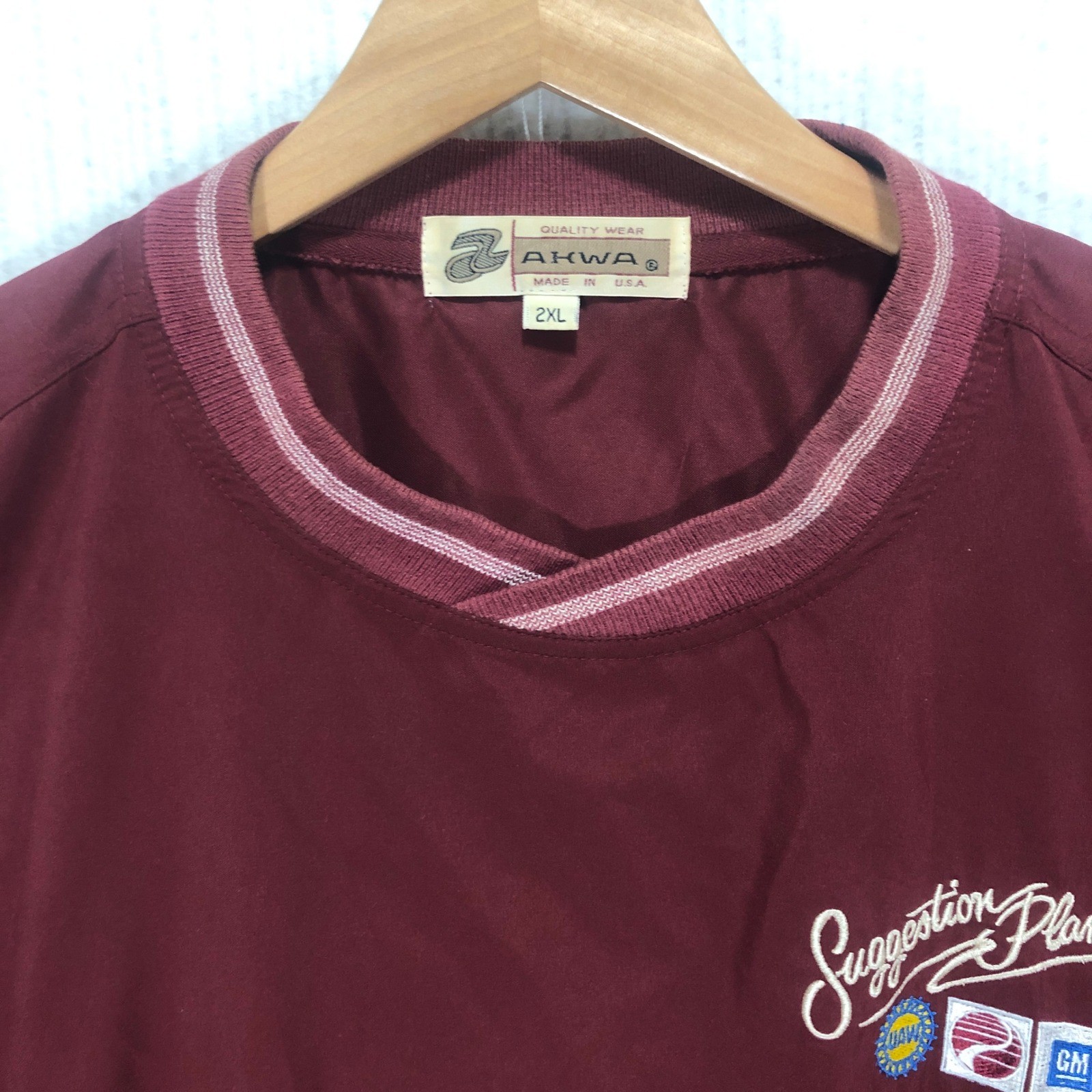 AHWA Quality Wear Maroon Suggestion Plan UAW GM Mens 2XL Pullover Jacket