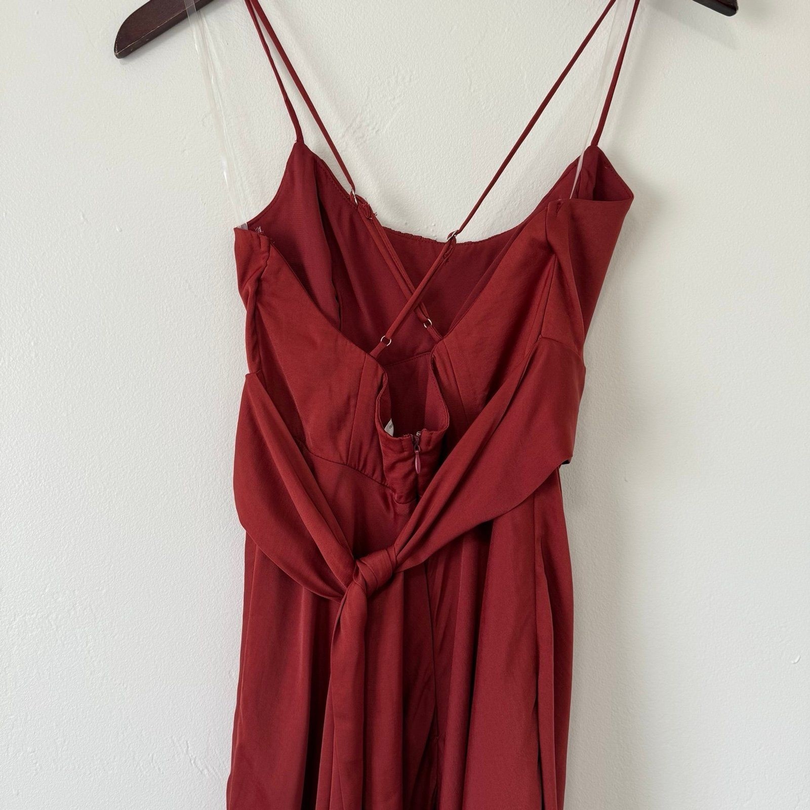 NWT Selfie Leslie Linka Cami Strap Midi Dress in Chocolate Size 8US