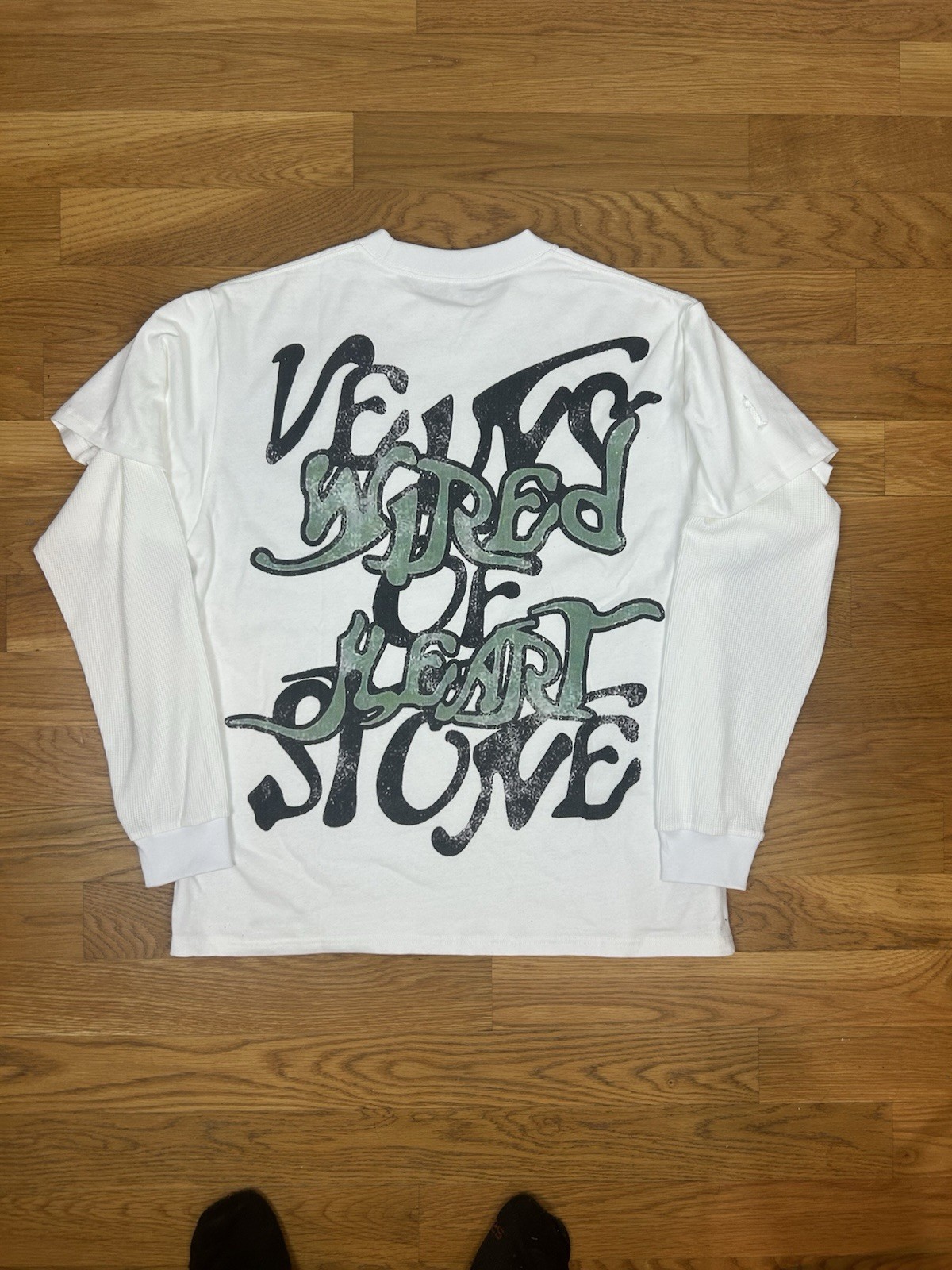 Streetwear Men’s Long Sleeve T-Shirt White L/XL Thermal, Y2K Streetwear