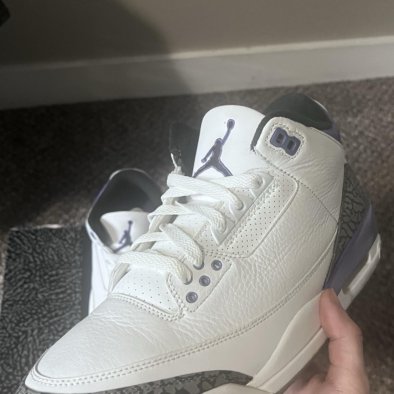 Jordan Air Jordan 3 Mid Top Leather Lace Up Sneakers Elephant Print White