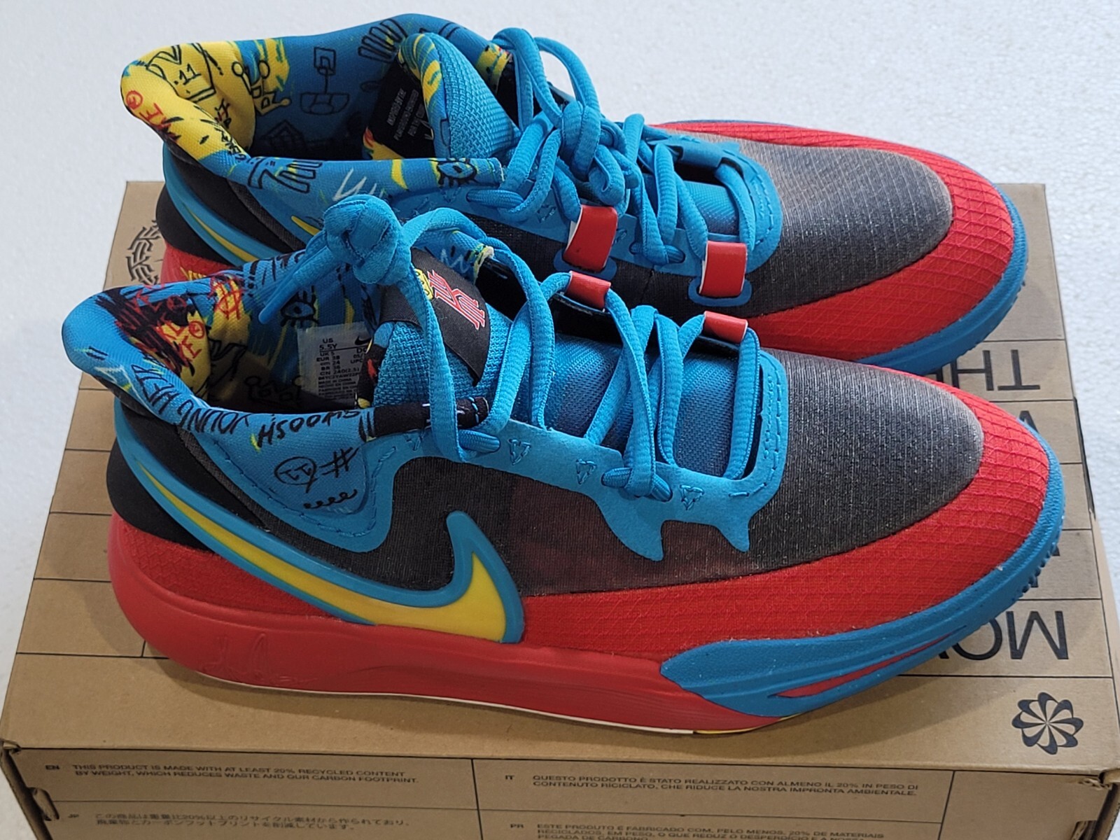 Nike Kyrie 8 Go GS Black Yellow 7Y Youth Basketball Shoes DQ8080 012