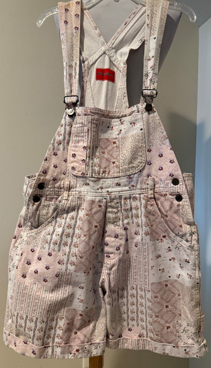 NO PROBLEM Womens Vintage Shortalls Short Overalls Romper – Sz Medium