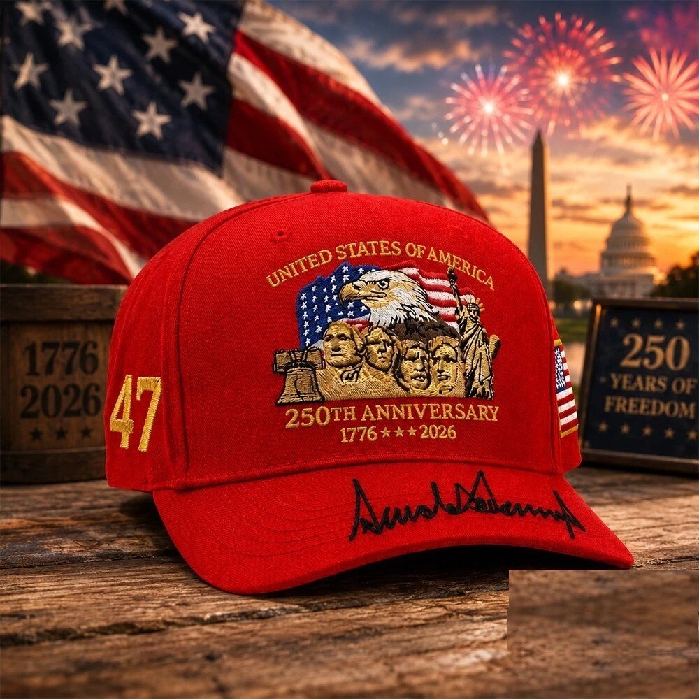 New Trump USA 250th Anniversary Signature Embroidered Baseball Cap Hat