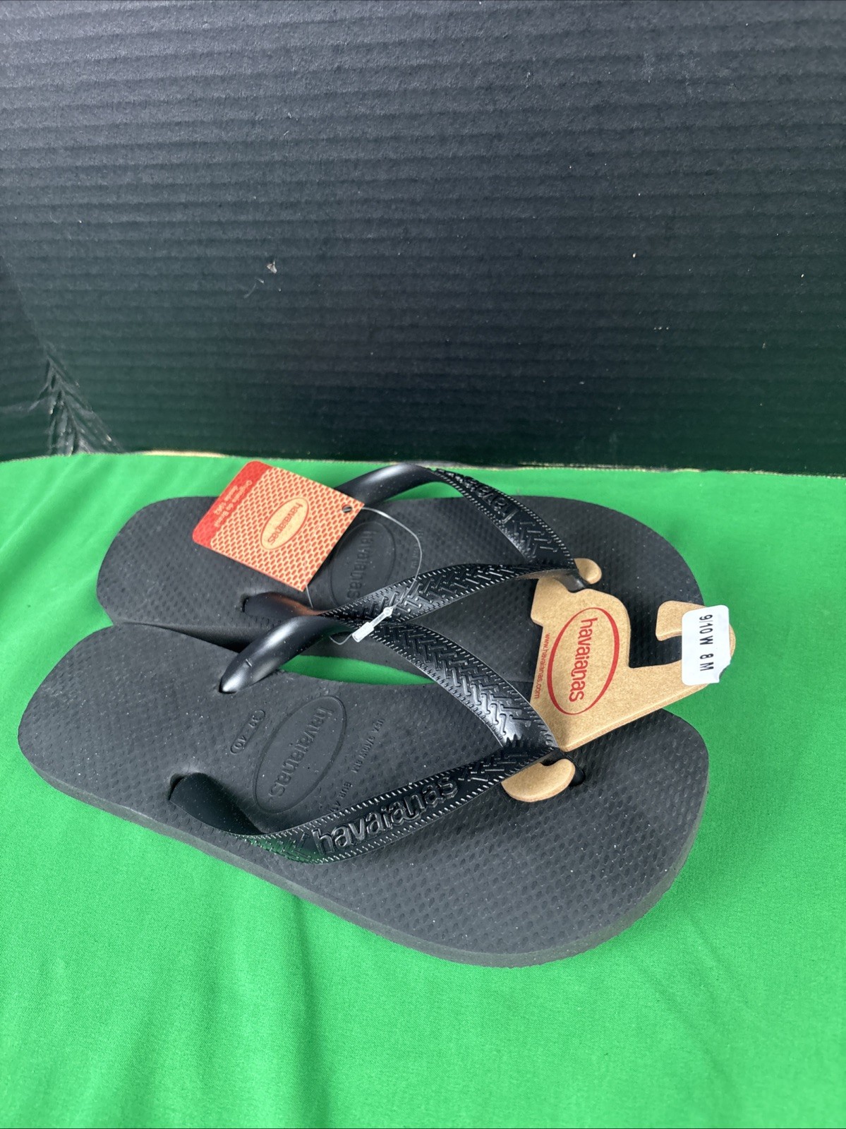 Havaianas Unisex Cushioned Footbed Flip Flop Size 9/10 W – 8 M Black