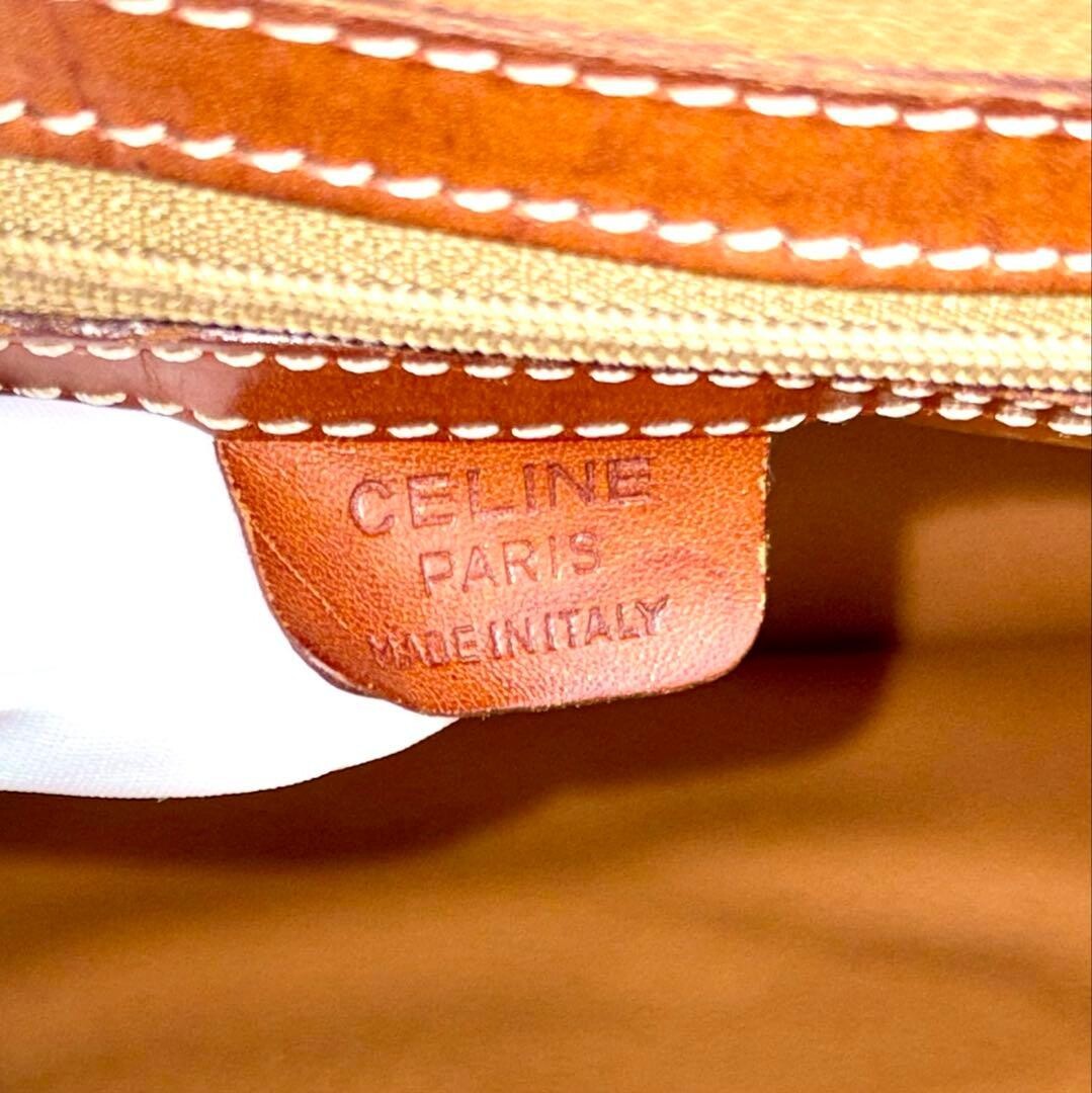 CELINE Half Moon Handbag Macadam PVC Brown Vintage Authentic From Japan