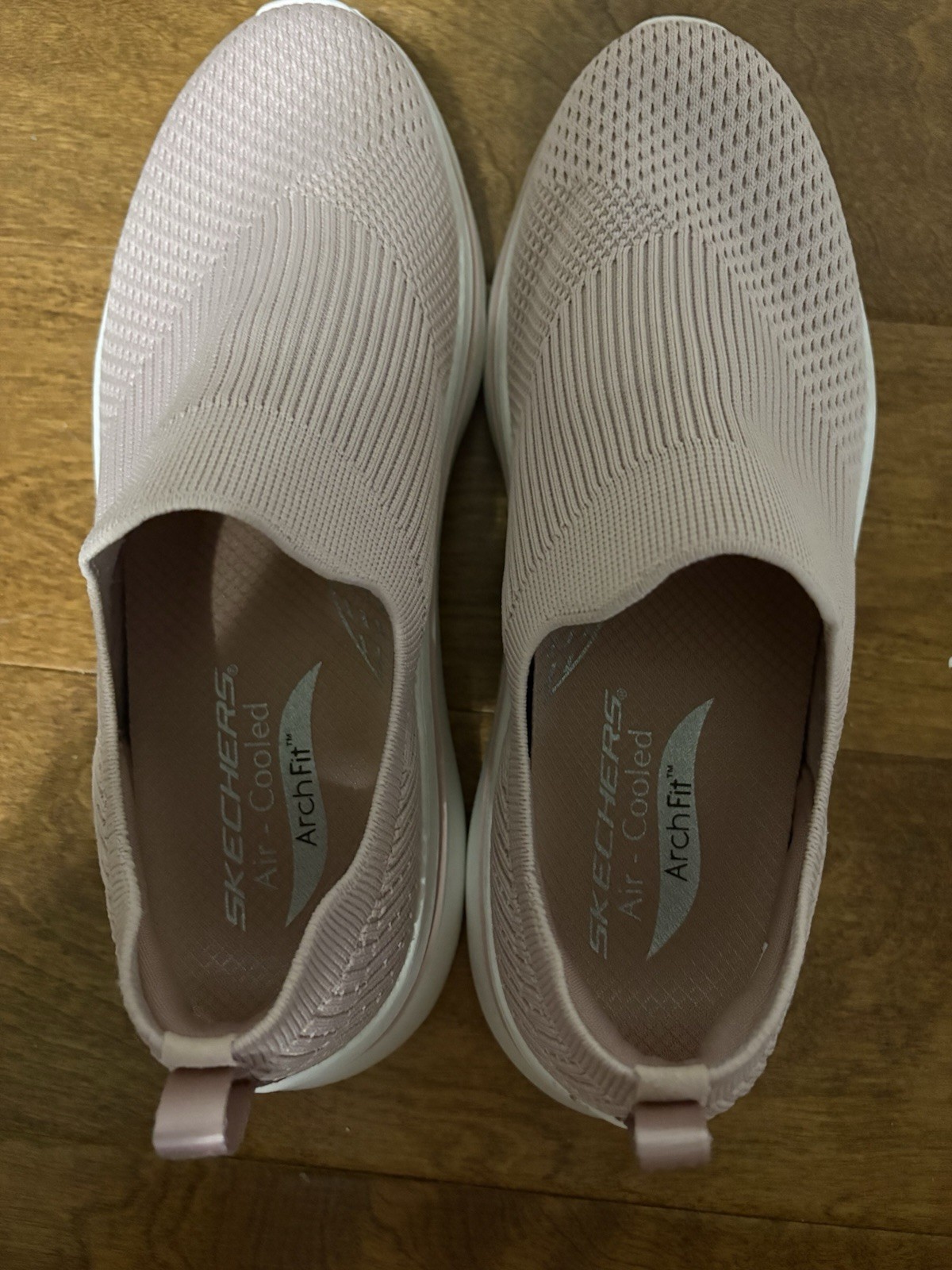 SKECHERS Arch Fit Air-Cooled Slip-On Knit Cushioned Walking Sneaker Pink