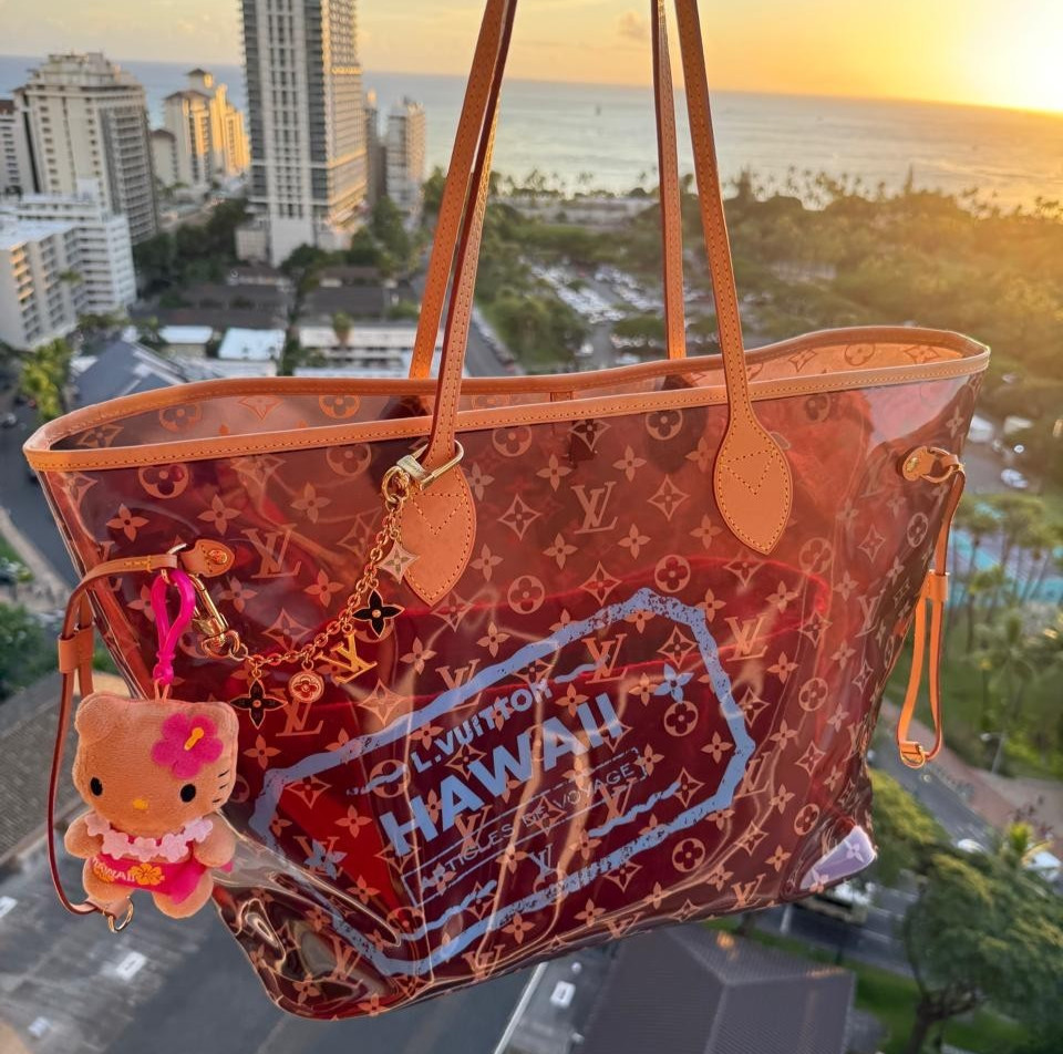 Louis Vuitton Hawaii Neverfull GM PVC Monogram Blue Towel Shoulder Bag Tote LTD