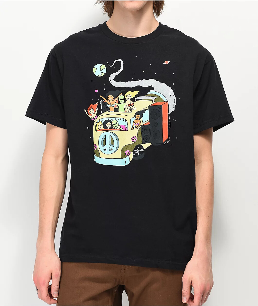 A-Lab Mens Take A Ride Alien Bus Funny Black T-Shirt New S, M, L, XL, 2XL, 3XL