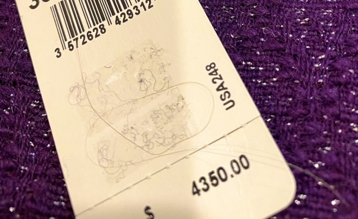 4.8K New Chanel 2012 Purple Gripoix Tweed Jacket 36 38 2 4 6 Blazer Coat Top S M