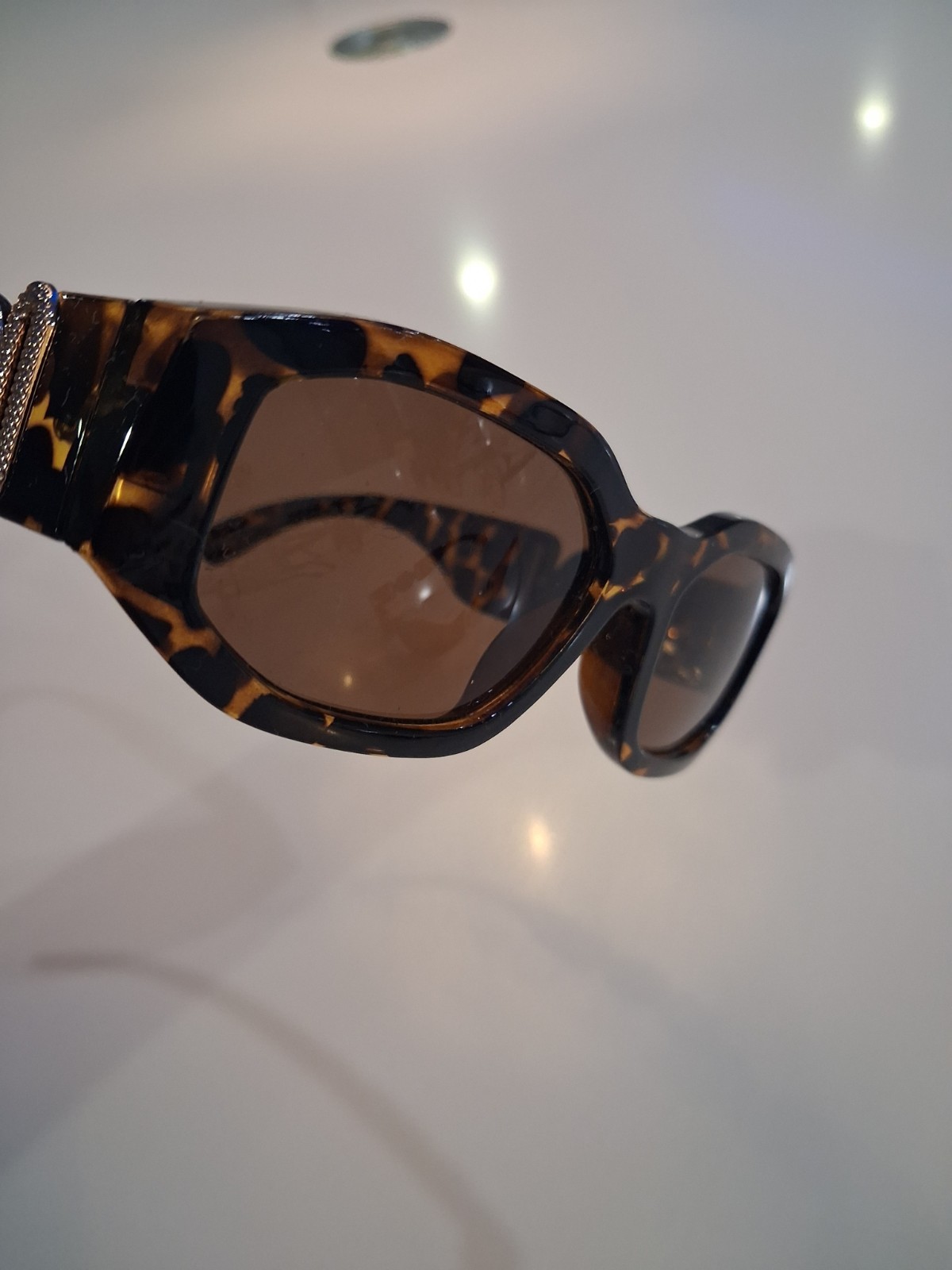 Women’s Tortoise Shell Rectangle Sunglasses Brown Tinted Lenses UV400 POP P4245